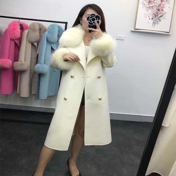 2020 slim belt ladies streetwear natural fur collar wool double-faced coat warm cashmere outerwear winter thick jacket1, Black
2020 slim belt ladies streetwear natural fur collar wool double-faced coat warm cashmere outerwear winter thick jacket1, Black