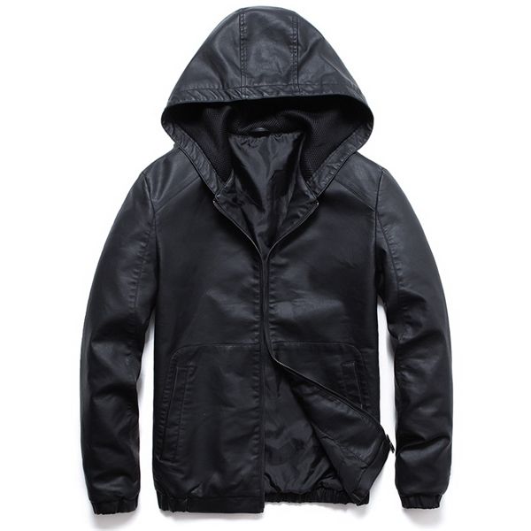spring men hooded black motorcycle biker leather coat autumn casual windbreaker pu jacket male c1103, Black;brown
spring men hooded black motorcycle biker leather coat autumn casual windbreaker pu jacket male c1103, Black;brown