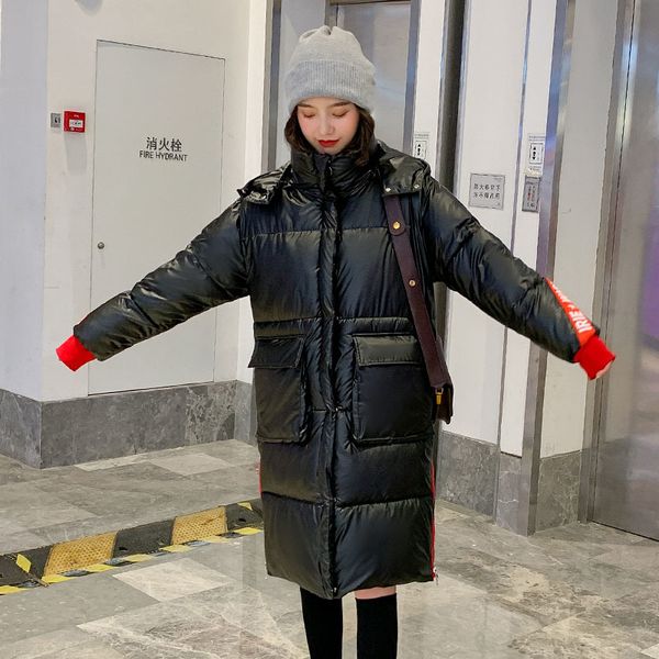 2021 newwinter x-long jacket for women plus size female shining hooded collar letter print women's thick coats y2dn, Black
2021 newwinter x-long jacket for women plus size female shining hooded collar letter print women's thick coats y2dn, Black
