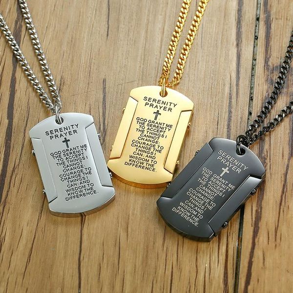 vnox mens necklace with "god grant me the serenity" stainless steel dog tag pendant religious male colar jewelry, Silver
vnox mens necklace with "god grant me the serenity" stainless steel dog tag pendant religious male colar jewelry, Silver