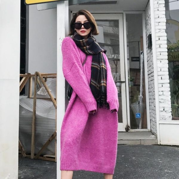 women solid cashmere dress sweater female winter midi dress long sleeves harajuku casual korean style dresses, Black;gray
women solid cashmere dress sweater female winter midi dress long sleeves harajuku casual korean style dresses, Black;gray