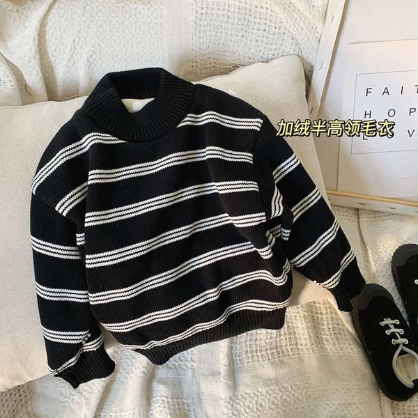 half children's sweater, plush and thickened high collar t-shirt, boy's korean striped girl's winter cloth, Blue
half children's sweater, plush and thickened high collar t-shirt, boy's korean striped girl's winter cloth, Blue