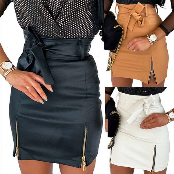 women pu leather mini skirt bow lace up high waist bodycon skirts 2021 fashion ladies zipper hem pencil skirts solid color, Black
women pu leather mini skirt bow lace up high waist bodycon skirts 2021 fashion ladies zipper hem pencil skirts solid color, Black