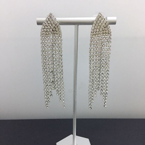 european and american beauty rhinestone tassel designer earrings luxury designer jewelry women earrings, Silver
european and american beauty rhinestone tassel designer earrings luxury designer jewelry women earrings, Silver