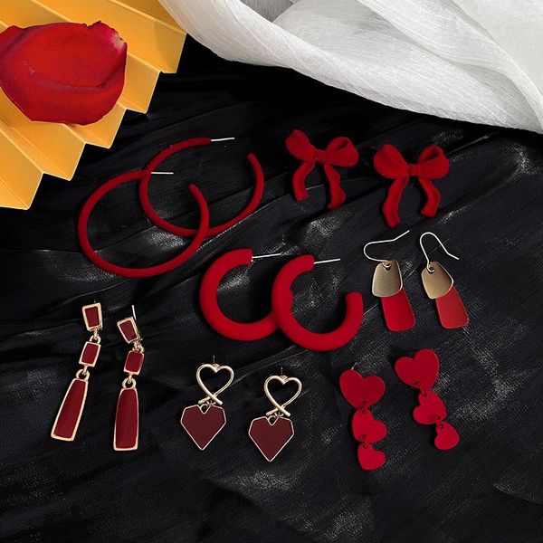 stud korean tv star metal elegant red love heart earrings for women cute party jewelry gifts, Golden;silver
stud korean tv star metal elegant red love heart earrings for women cute party jewelry gifts, Golden;silver