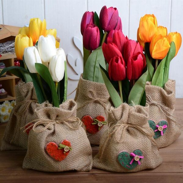 simulation 5 heads tulip flower potted real touch artificial silk flowers with gunny bag for wedding party home decoration apr11
simulation 5 heads tulip flower potted real touch artificial silk flowers with gunny bag for wedding party home decoration apr11