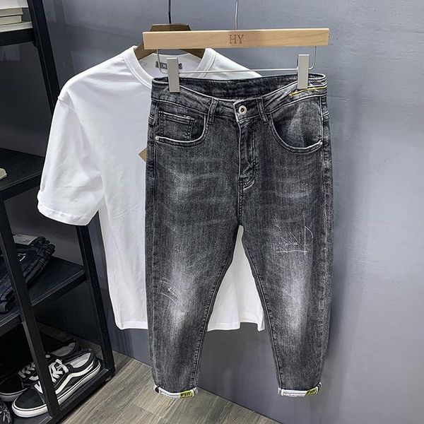 men's jeans 2y slim elastic leggings spring autumn korean fashion thin black grey mid waist nine point wholesale custom, Blue
men's jeans 2y slim elastic leggings spring autumn korean fashion thin black grey mid waist nine point wholesale custom, Blue