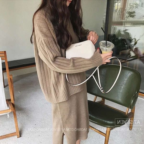 winter materni and sweater loose fashion 2019 new knitted base coat drs two piece set autumn, White
winter materni and sweater loose fashion 2019 new knitted base coat drs two piece set autumn, White