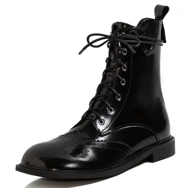2021 new autumn winter cow leather women boots black printing leather flat european and american women lacing booties1
2021 new autumn winter cow leather women boots black printing leather flat european and american women lacing booties1