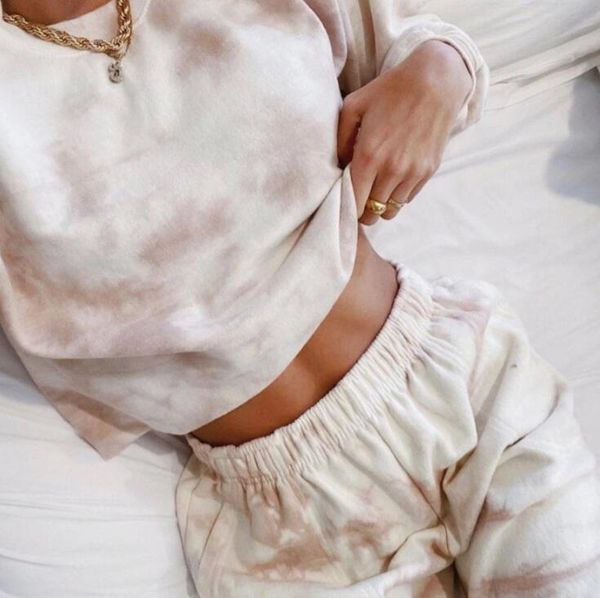 tie-dyed printing women sweatsuit long sleeve hoodies pants two piece outfits home wear fashion ladies sweater trousers pajamas sets ly1225, White
tie-dyed printing women sweatsuit long sleeve hoodies pants two piece outfits home wear fashion ladies sweater trousers pajamas sets ly1225, White