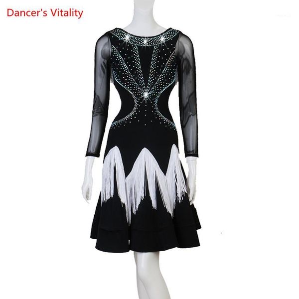 latin dance new female diamond-studded tassel dress competition clothes new girl big swing skirt performance clothing1, Black;red
latin dance new female diamond-studded tassel dress competition clothes new girl big swing skirt performance clothing1, Black;red