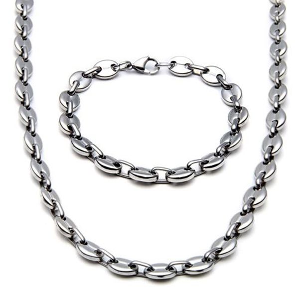 2020 new wide brand silver gold tone stainless steel jewelry coffee bean link chain necklace bracelet set
2020 new wide brand silver gold tone stainless steel jewelry coffee bean link chain necklace bracelet set