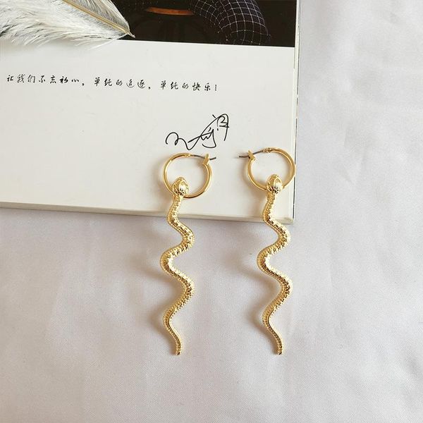 hoop & huggie punk long snake small earrings for women jewelry european gold color ear drop womens dangle earings vintage trendy, Golden;silver
hoop & huggie punk long snake small earrings for women jewelry european gold color ear drop womens dangle earings vintage trendy, Golden;silver