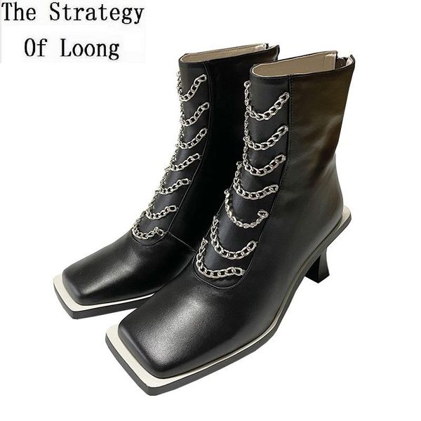 boots spring autumn retro genuine leather women mid-calf winter plush square toe metal chain ladies half hip-hop botas 20210814, Black
boots spring autumn retro genuine leather women mid-calf winter plush square toe metal chain ladies half hip-hop botas 20210814, Black