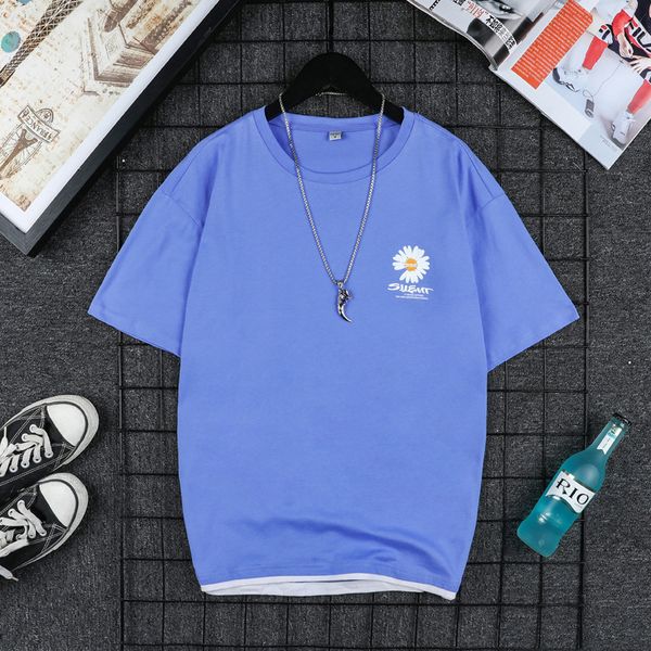 summer men's short daisy all cotton new loose casual half sleeve t-shirt fashion brand, White;black
summer men's short daisy all cotton new loose casual half sleeve t-shirt fashion brand, White;black