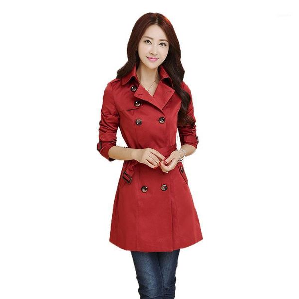 double breasted windbreaker female mid-long coat women's solid color trench coat spring autumn new style outerwear with belt1, Tan;black
double breasted windbreaker female mid-long coat women's solid color trench coat spring autumn new style outerwear with belt1, Tan;black
