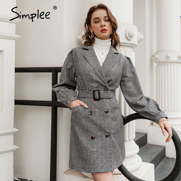 simplee women's notched collar dress coat black plaid with puff sleeve and belt elegant classic casual look spring autumn winter q1219
simplee women's notched collar dress coat black plaid with puff sleeve and belt elegant classic casual look spring autumn winter q1219