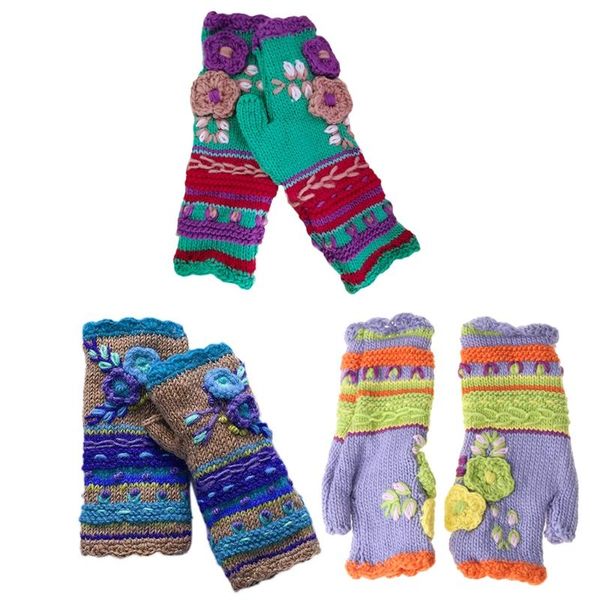 five fingers gloves women vintage multicolor knit fingerless crochet floral thumbhole mittens 85wb, Blue;gray
five fingers gloves women vintage multicolor knit fingerless crochet floral thumbhole mittens 85wb, Blue;gray