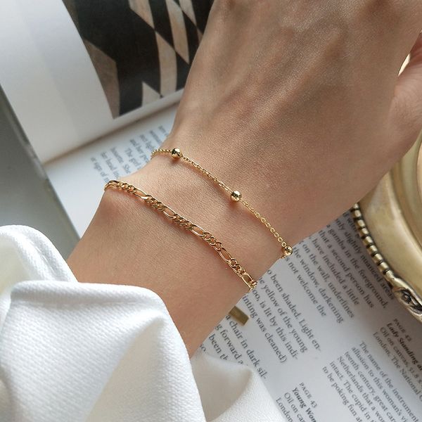 peri'sbox 2 designs small round beads gold bracelets irregular chain geometric bracelets for women 925 sterling silver bracelet 1028, Black
peri'sbox 2 designs small round beads gold bracelets irregular chain geometric bracelets for women 925 sterling silver bracelet 1028, Black