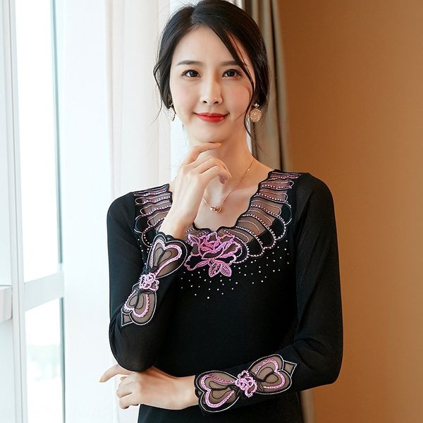 lanxinge 2020 autumn new t- t-shirt long sleeve t-shirtwomen's flash bright silk bottoming shirtfashion embroidered stitching bottoming, White
lanxinge 2020 autumn new t- t-shirt long sleeve t-shirtwomen's flash bright silk bottoming shirtfashion embroidered stitching bottoming, White