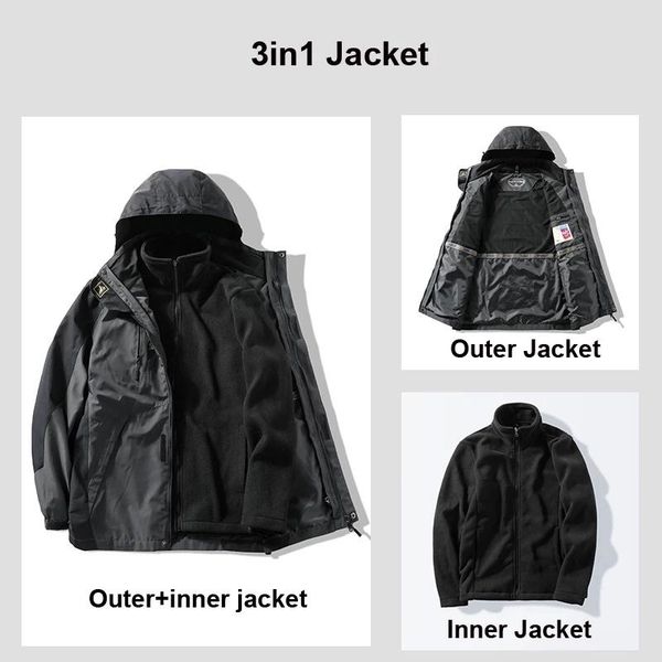 winter 3in1 waterproof windproof jackets outdoor hike climb anti-fouling plus velvet thick warm breathable oversized, Blue;black
winter 3in1 waterproof windproof jackets outdoor hike climb anti-fouling plus velvet thick warm breathable oversized, Blue;black