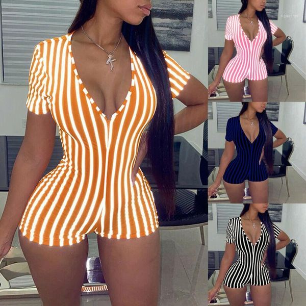 2020 skinny stripe women playsuit 2020 short sleeve zip turndown rompers ladies bodycon club short jumpsuits summer1, Black;white
2020 skinny stripe women playsuit 2020 short sleeve zip turndown rompers ladies bodycon club short jumpsuits summer1, Black;white