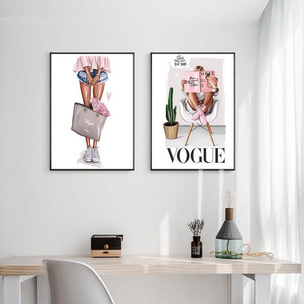 nordic wall art canvas poster vogue print fashion girl with bag girl painting decoration picture living room decor unframed1
nordic wall art canvas poster vogue print fashion girl with bag girl painting decoration picture living room decor unframed1