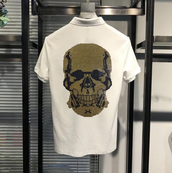 2022 business summer skull pattern casual man's polo shirt fashion male rhinestone clothing, White;black
2022 business summer skull pattern casual man's polo shirt fashion male rhinestone clothing, White;black