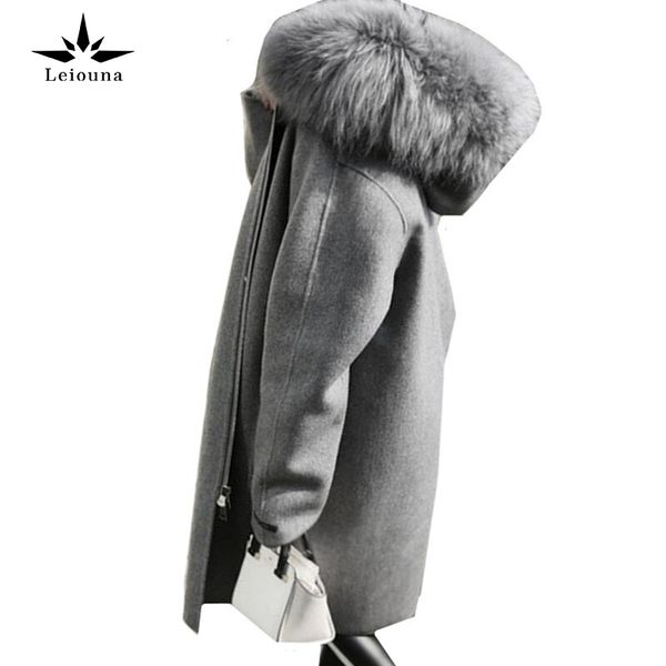 leiouna elegant gray winter woolen jacket long fur hooded warm woolen coat loose new parka female outerwear plus size 5xl 201103, Black
leiouna elegant gray winter woolen jacket long fur hooded warm woolen coat loose new parka female outerwear plus size 5xl 201103, Black