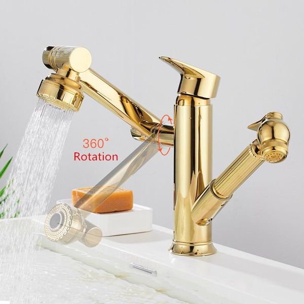 bathroom sink faucets basin faucet golden brass and cold black mixer tap deck mounted pull out 360 rotation taps
bathroom sink faucets basin faucet golden brass and cold black mixer tap deck mounted pull out 360 rotation taps