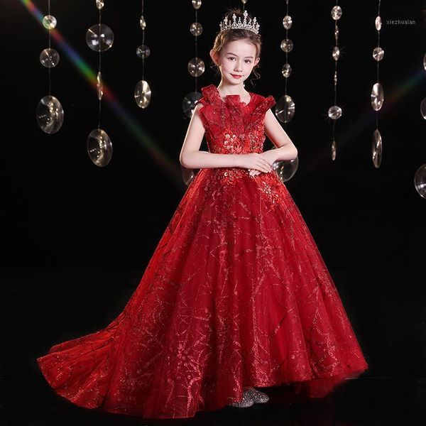 girl's dresses fashion 3d appliques flower girl dress sequins glitters trailing ball gown bandage long robe for wedding birthday party1, Red;yellow
girl's dresses fashion 3d appliques flower girl dress sequins glitters trailing ball gown bandage long robe for wedding birthday party1, Red;yellow