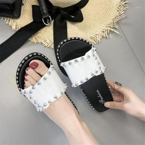 women summer beach slides fashion rivet slippers soft comfortable outdoor flat sandals ladies string bead flip flops1, Black
women summer beach slides fashion rivet slippers soft comfortable outdoor flat sandals ladies string bead flip flops1, Black