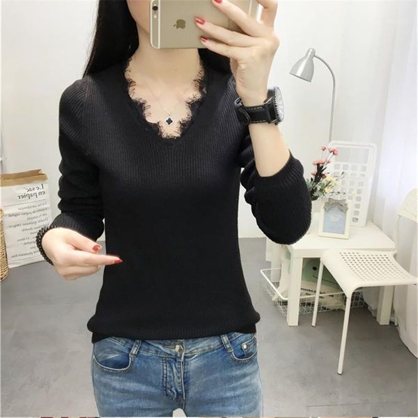 women's sweaters plus velvet women's winter thickening 2021 fashion warm lace v-neck knitted bottoming shirt female pullover swea, White;black
women's sweaters plus velvet women's winter thickening 2021 fashion warm lace v-neck knitted bottoming shirt female pullover swea, White;black