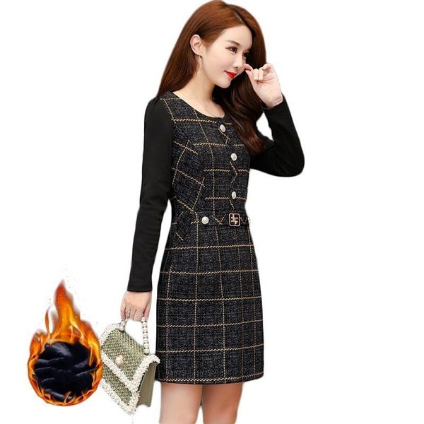 women autumn winter plus size velvet thick warm dresses female fashion casual long sleeve bottoming omighty dress 5xl 201028, Black;gray
women autumn winter plus size velvet thick warm dresses female fashion casual long sleeve bottoming omighty dress 5xl 201028, Black;gray