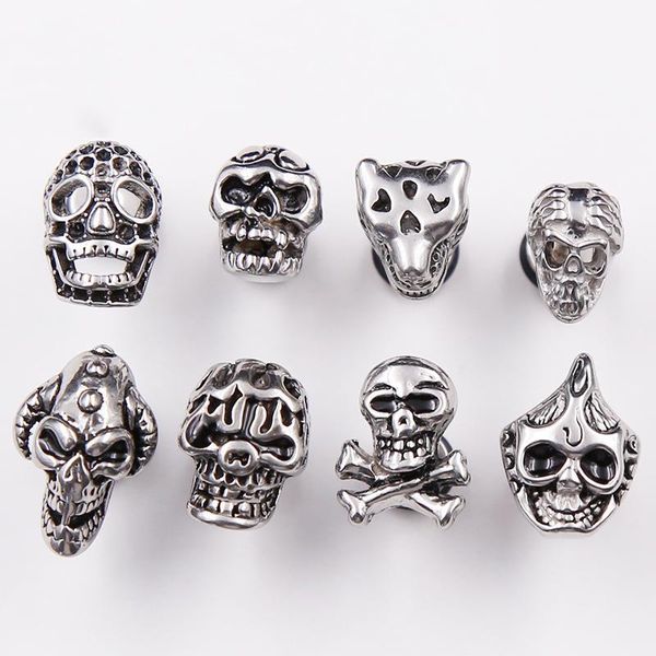 stud 1pc hip-hop style ghost skull earring personality antiallergic male pirate demon titanium steel ear body piercing jewelry, Golden;silver
stud 1pc hip-hop style ghost skull earring personality antiallergic male pirate demon titanium steel ear body piercing jewelry, Golden;silver