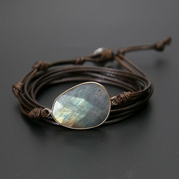 stretch stone binding hand woven multi-layer wax rope creative national style simple bracelet, Silver
stretch stone binding hand woven multi-layer wax rope creative national style simple bracelet, Silver