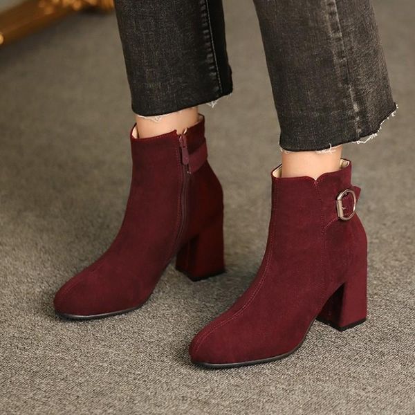square heel platform boots metal buckle round toe female winter flock zip boots ankle for women botas mujer big size 33-48, Black
square heel platform boots metal buckle round toe female winter flock zip boots ankle for women botas mujer big size 33-48, Black