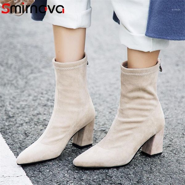 boots smirnova 2021 autumn winter short woman flock pointed toe high heels dress shoes zip simple ankle women1, Black
boots smirnova 2021 autumn winter short woman flock pointed toe high heels dress shoes zip simple ankle women1, Black