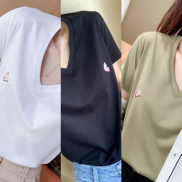 high density embroidery 80 thread double-sided white v-neck short sleeve t-shirt for women's t-shirt mercerized mercerized cott
high density embroidery 80 thread double-sided white v-neck short sleeve t-shirt for women's t-shirt mercerized mercerized cott