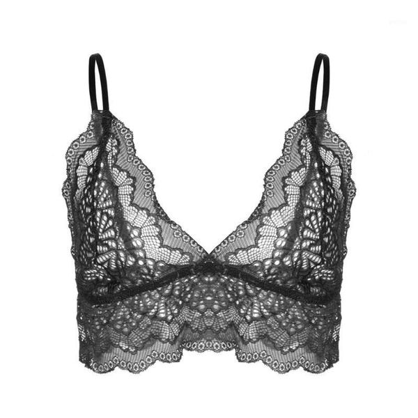 2020 feitong women's crop camisole solid color lace hollow openwork lace stitching perspective women underwear bra1, Black;white
2020 feitong women's crop camisole solid color lace hollow openwork lace stitching perspective women underwear bra1, Black;white