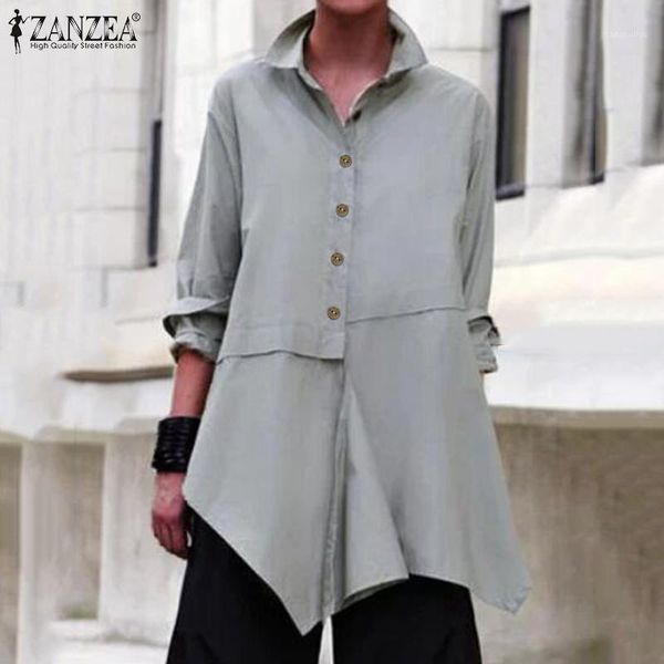 2020 zanzea elegant women blouse casual lapel neck long sleeve shirts female asymmetrical hem solid plus size work blusas 71, White
2020 zanzea elegant women blouse casual lapel neck long sleeve shirts female asymmetrical hem solid plus size work blusas 71, White
