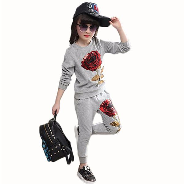 girls clothes spring autumn sports two-piece suit rose sequin applique long-sleeved sweatshirt + pants children quality clothing 201031, White
girls clothes spring autumn sports two-piece suit rose sequin applique long-sleeved sweatshirt + pants children quality clothing 201031, White