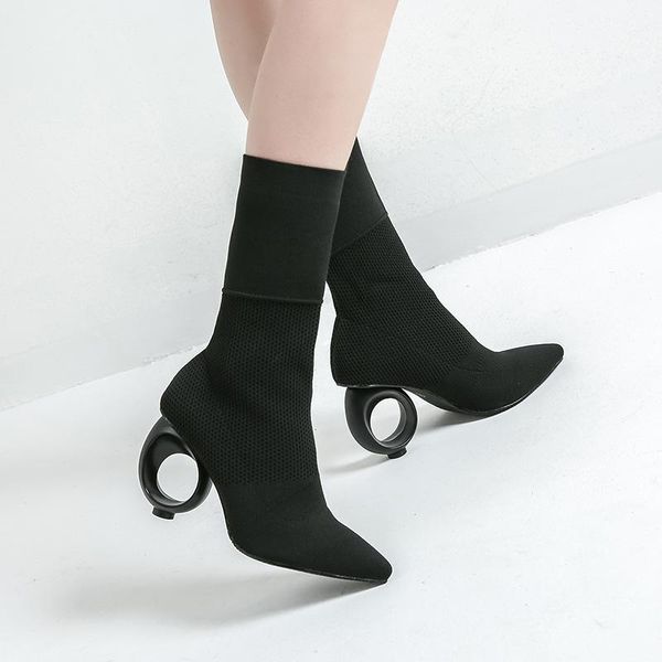 autumn and winter new european and american shoe tip high-heeled boots children's elastic boots in knitted women shoes, Black
autumn and winter new european and american shoe tip high-heeled boots children's elastic boots in knitted women shoes, Black