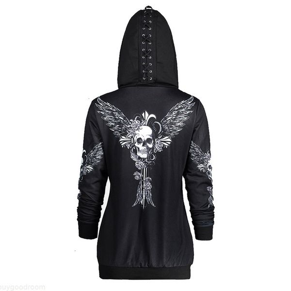 skulls wing print womens zipper cardigan coats hoodies casual sportswear hooded sweatshirts woman loose hoodies, Black
skulls wing print womens zipper cardigan coats hoodies casual sportswear hooded sweatshirts woman loose hoodies, Black