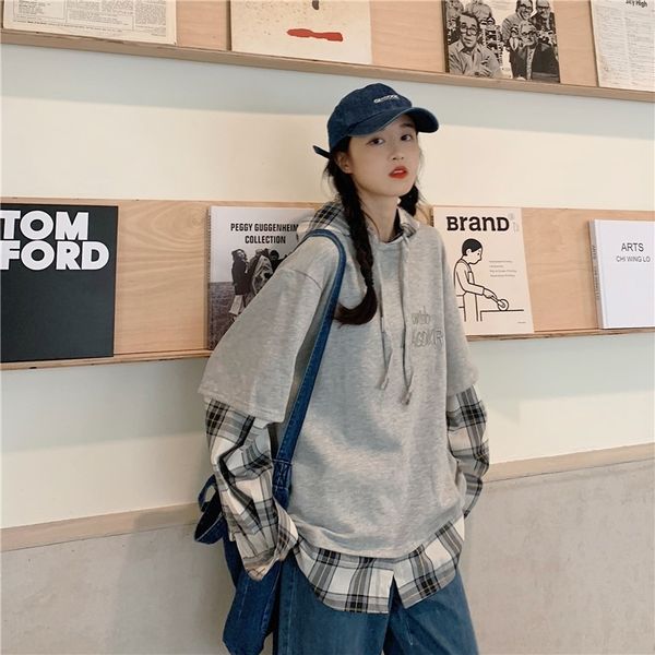 4rkd3 поддельные из двух частей пледа женского пальто sweatercoat sweaterstudent капюшон модной осень потерять топ стиля корейского ins 2020, Black
4rkd3 поддельные из двух частей пледа женского пальто sweatercoat sweaterstudent капюшон модной осень потерять топ стиля корейского ins 2020, Black