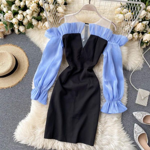 women mesh round neck wooden ear long sleeve 2021 autumn new fashion slimming package hip dress elegant vestidos de mujer p214, Black;gray
women mesh round neck wooden ear long sleeve 2021 autumn new fashion slimming package hip dress elegant vestidos de mujer p214, Black;gray