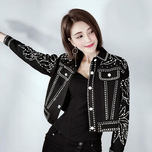 women's jackets brand metal embroidery flares womens short coats long sleeve single breasted punk style straight female, Black;brown
women's jackets brand metal embroidery flares womens short coats long sleeve single breasted punk style straight female, Black;brown