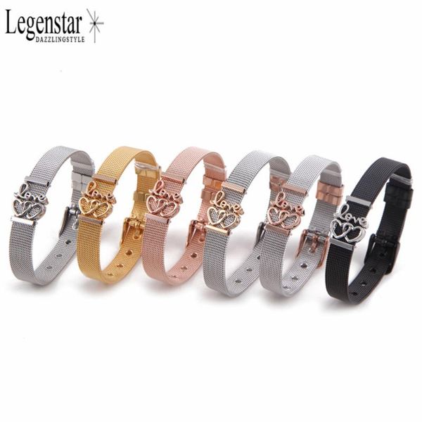 charm bracelets legenstar keep mesh bracelet with love double hearts stainless steel keeper set bangle diy jewelry gift for women 2021, Golden;silver
charm bracelets legenstar keep mesh bracelet with love double hearts stainless steel keeper set bangle diy jewelry gift for women 2021, Golden;silver