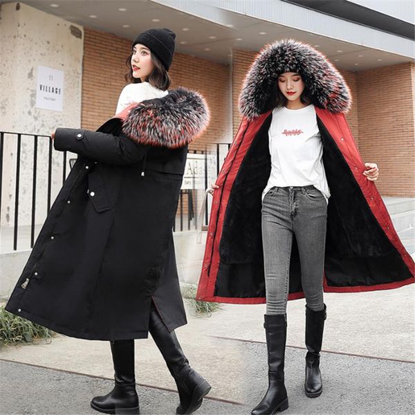 fat women fashion hooded fur slender parka winter casual women's cats wet clothes long jas atvsi, Black
fat women fashion hooded fur slender parka winter casual women's cats wet clothes long jas atvsi, Black