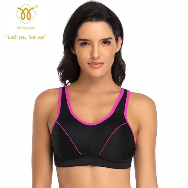 wingslove women's sports bra high impact full coverage non-padded wirebra lj201208, Red;black
wingslove women's sports bra high impact full coverage non-padded wirebra lj201208, Red;black